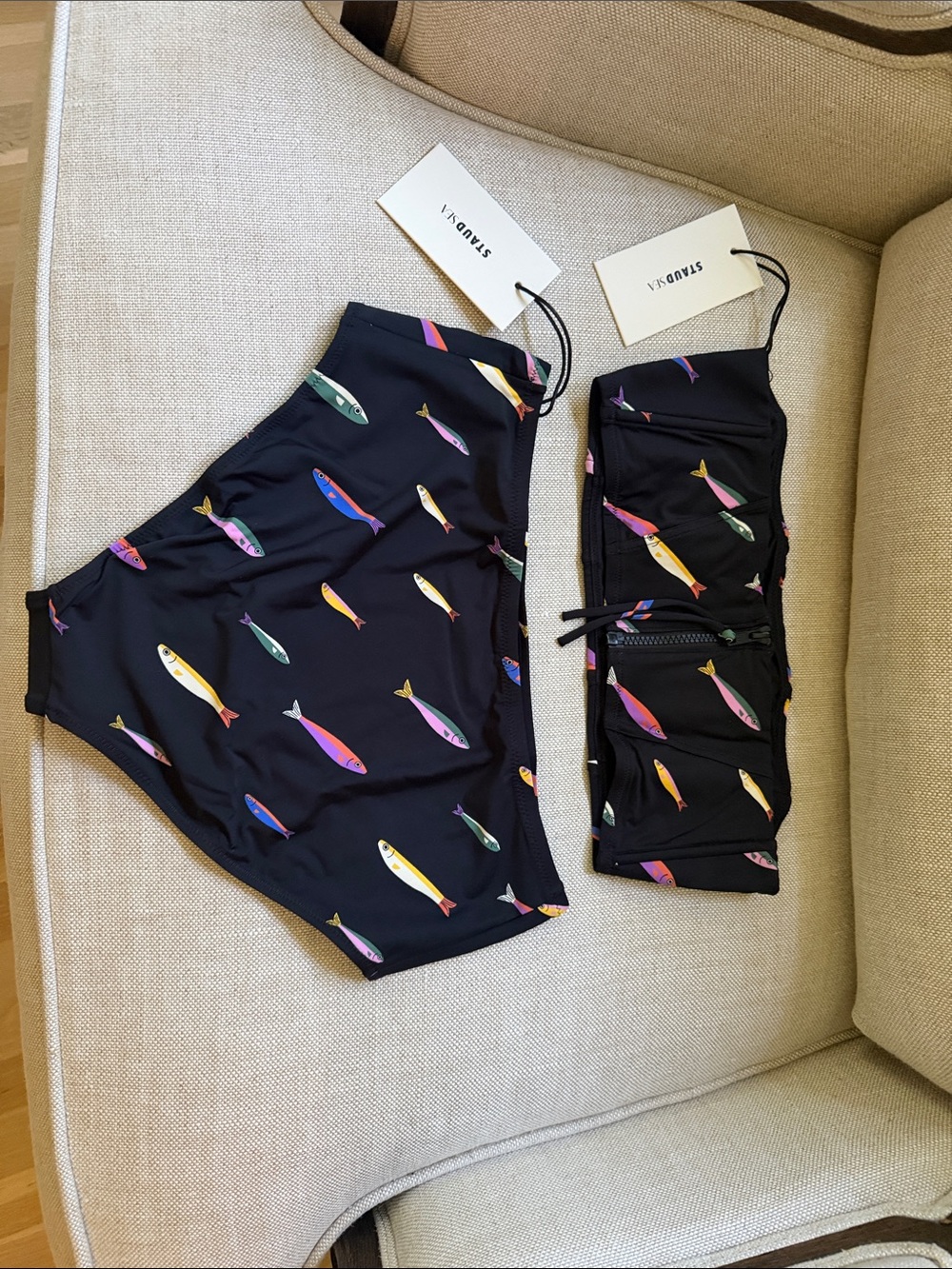 Staud Mala bikini set Multicolor Fish Print size M - Picture 4 of 4